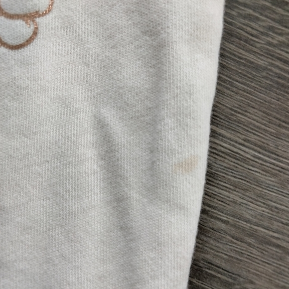 GAP Disney Minnie Mouse Ivory Rose Gold Metallic Hoodie Front Zip Jacket Size 3T - Picture 12 of 12